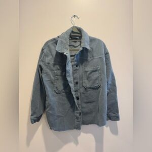 Zara Blue Corduroy Shacket Small